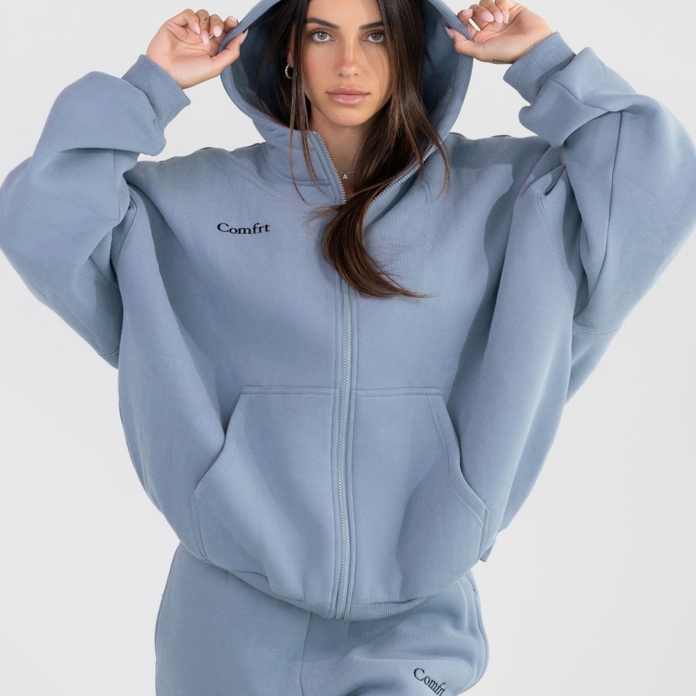 Comfrt Unisex Cloud Zip Hoodie - S / Blue Willow